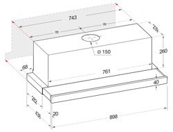 (image for) Ariston AH90CMIX 36-inch Telescopic Pull-Out Cookerhood
