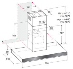(image for) Ariston HLB9.8LTIX 36" Chimney-Type Cookerhood