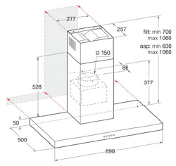 (image for) Ariston HNB9.8ADIX 36" Chimney-Type Cookerhood