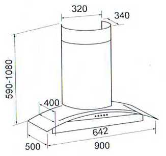 (image for) CRISTAL C9002MS 36" Chimney-type Cookerhood