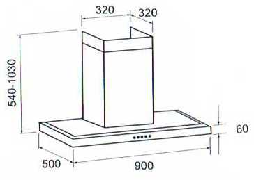 (image for) CRISTAL C9005MS 36" Chimney-type Cookerhood