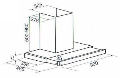 (image for) CRISTAL C9008A 36" Slide-out Chimney-type Cookerhood