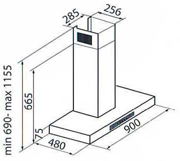 (image for) CRISTAL CI928ES 36" Chimney-type Cookerhood (Made in Italy)