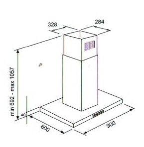 (image for) CRISTAL Cl918ES 36" Chimney-type Cookerhood (Made in Italy)