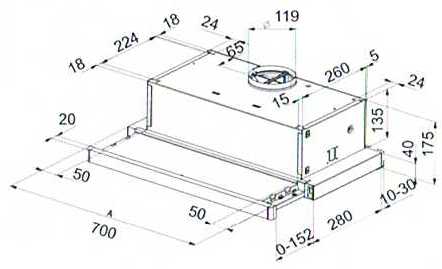 (image for) CRISTAL FLEXA70 28" Telescopic-type Cookerhood (Made in Italy)