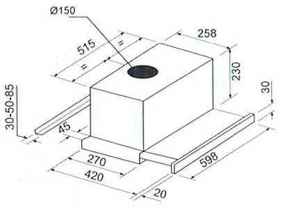 (image for) CRISTAL S3 Plus60 24" Telescopic-type Cookerhood (Made in Italy)