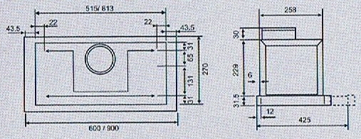 (image for) Cristal S3 Plus900 36-inch Telescopic-type Cookerhood (Made in Italy)