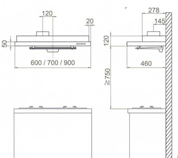 (image for) Fujioh SLM-600V 24" Japanese-style Rangehood