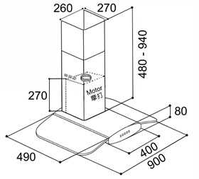 (image for) Mita ADF6901 36-inch Chimney-type Cookerhood
