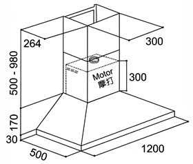 (image for) Mita AFC1203 48-inch Chimney-type Cookerhood