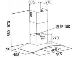 (image for) Mita AFV9303 36-inch Chimney-type Cookerhood