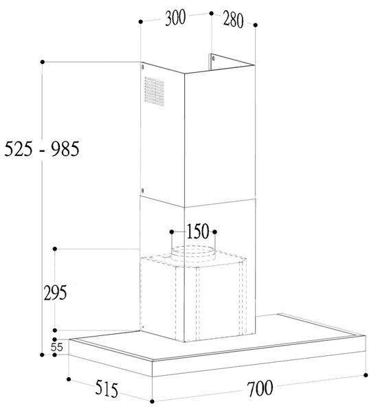 (image for) Mita HH7603 28" Chimney-type Cookerhood (Stainless Steel)