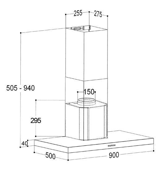 (image for) Mita HH9638 36" Chimney-type Cookerhood (Stainless Steel)