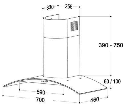 (image for) Mita HHV7607 28" Chimney-type Cookerhood (Stainless Steel)