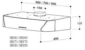 (image for) Mita SH191 36" Cookerhood (Stainless Steel)