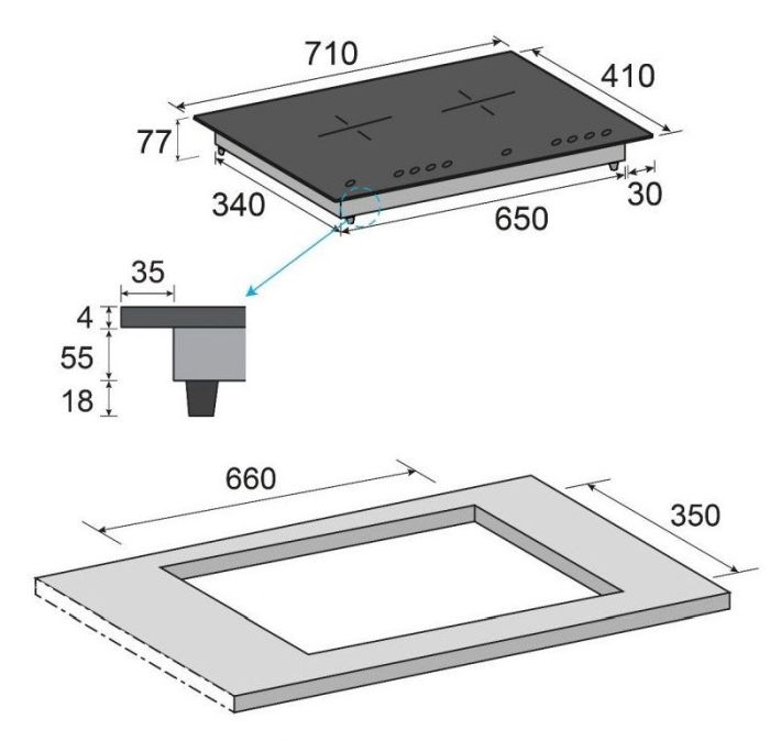 (image for) CRISTAL CI-268-3 2800W Built-in/Free-stand 2-burner Induction Cooker