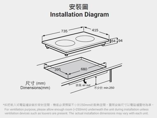 (image for) German Pool GIC-BD56B 5600W 2-Hob Built-In Induction Cooker