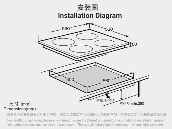 (image for) German Pool GIC-QD70B 7000W 4-Hob Built-In Induction Cooker