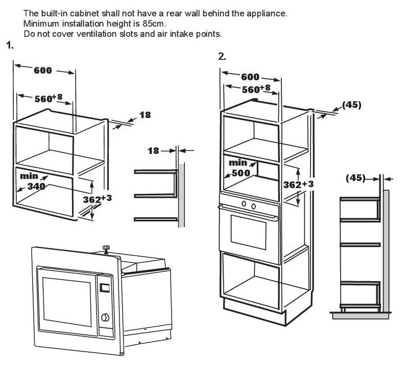 (image for) Philco PMG1620S 20L Built-in Microwave Oven with Grill