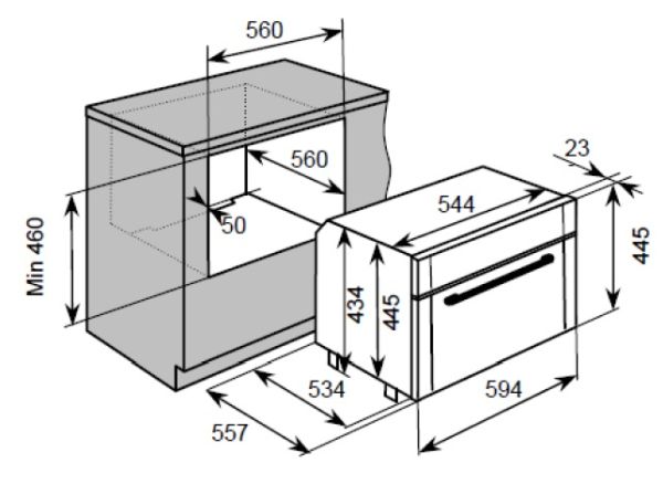 (image for) Rosieres RMCS550X 44L Built-in Microwave Oven with Convection Grill