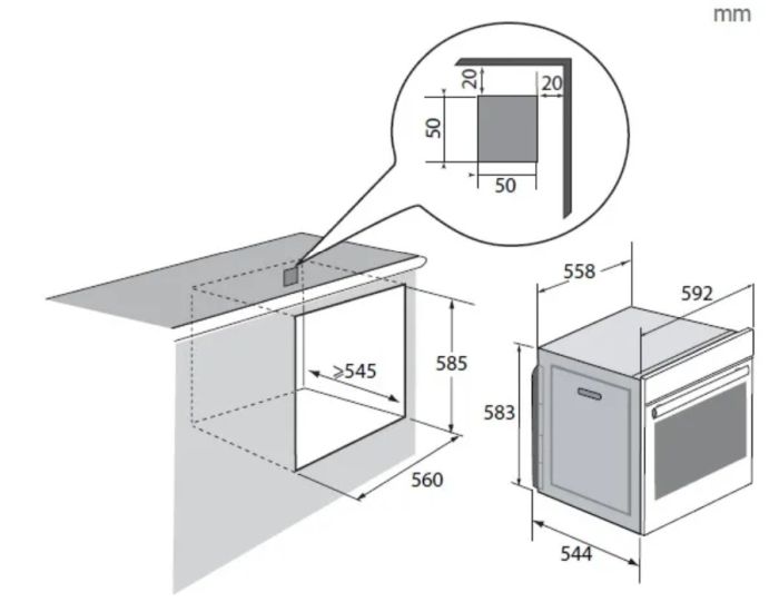 (image for) Brandt BXC6537XS 73L Built-in Oven