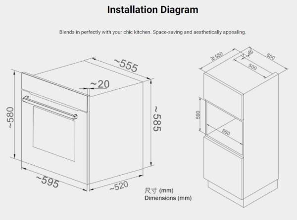 (image for) German Pool EVT-160 60-Litre Built-in Oven