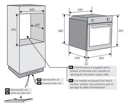 (image for) Rosieres RFAZ7670IN 73L Built-in Multifuction Oven