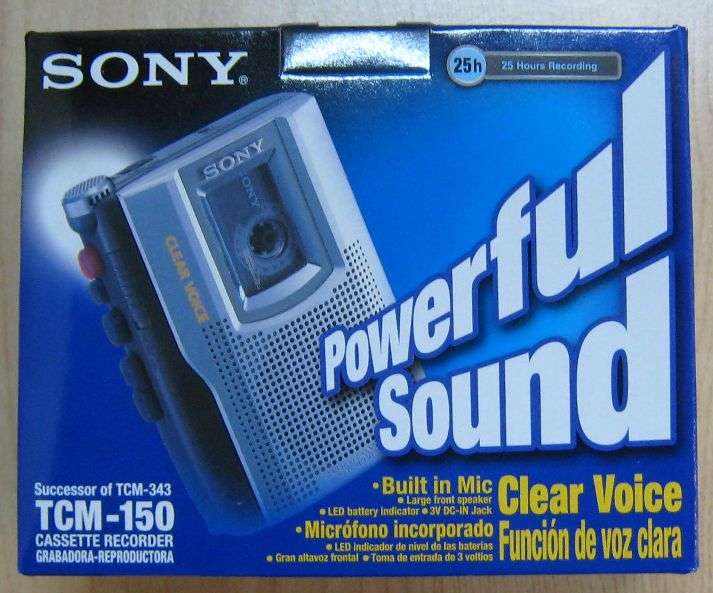 (image for) SONY TCM-150 Mini Cassette Recorder