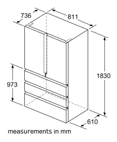 (image for) Siemens KF86FPBEA 540L French Door Bottom Mount Refrigerator