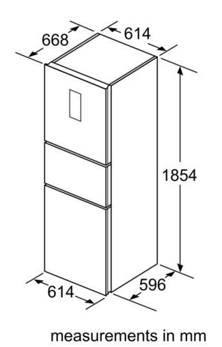 (image for) Siemens KG28US12EK 284L 3-Door Refrigerator (Bottom Freezer)