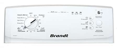 (image for) Brandt WTC9680 6kg 800rpm Top-Loading Washer