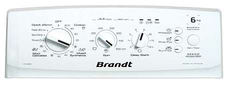 (image for) Brandt WTC9685 6kg 850rpm Top-Loading Washer