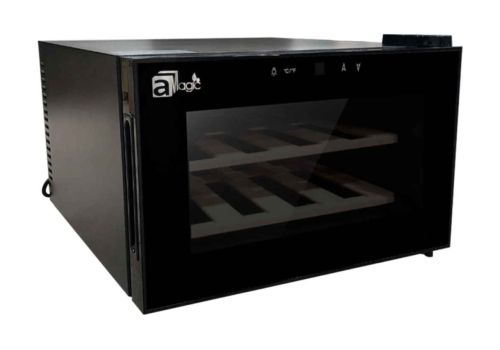 (image for) aMagic AWC-8FGW 8-Bottle 23L Wine Cooler (2 Layer Wooden Frame Fat Style)